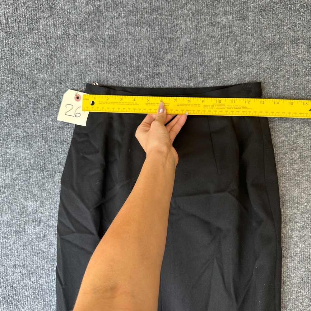 Womens Straight & Pencil Skirt 6 Black Pleated Vented Front Formal Office Career - Picture 4 of 7